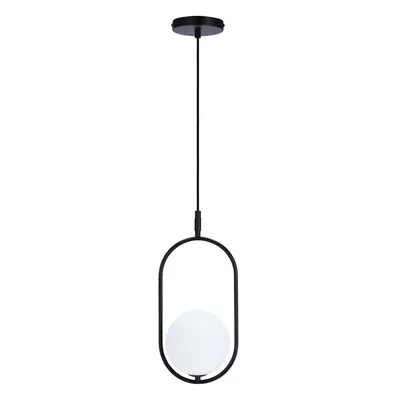 Černé závěsné svítidlo se skleněným stínidlem 18.5x15 cm Cordel – Candellux Lighting