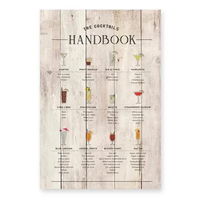 Dřevěná cedule 40x60 cm Cocktails Handbook – Really Nice Things