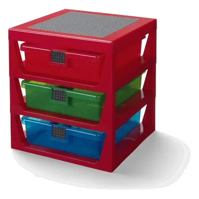 Červený organizér se 3 zásuvkami LEGO® Storage