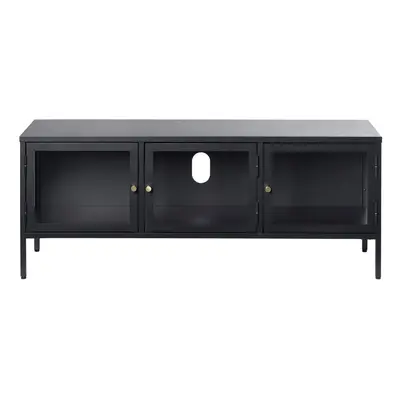 Černý kovový TV stolek 132x52 cm Carmel – Unique Furniture