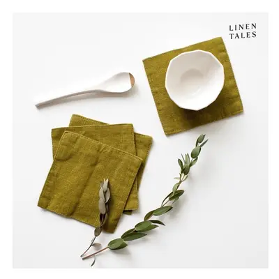 Khaki látkové podtácky v sadě 4 ks – Linen Tales