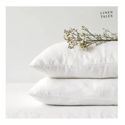 Lněný povlak na polštář 80x80 cm White – Linen Tales