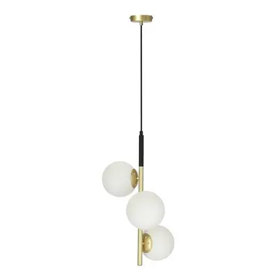 Závěsné svítidlo ve zlaté barvě se skleněným stínidlem 32.5x32.5 cm Duo – Candellux Lighting