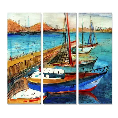 Obrazy v sadě 3 ks 20x50 cm Sailing – Wallity