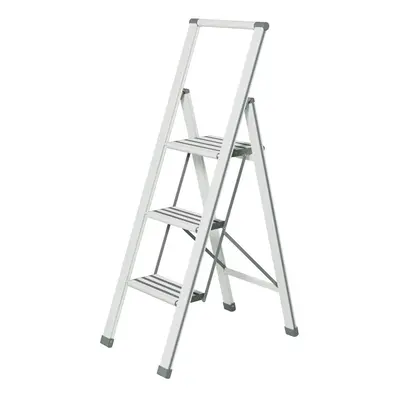 Bílé skládací schůdky Wenko Ladder Alu, výška 127 cm