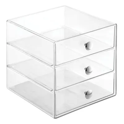 Transparentní úložný box se 3 šuplíky iDesign Original, výška 16,5 cm