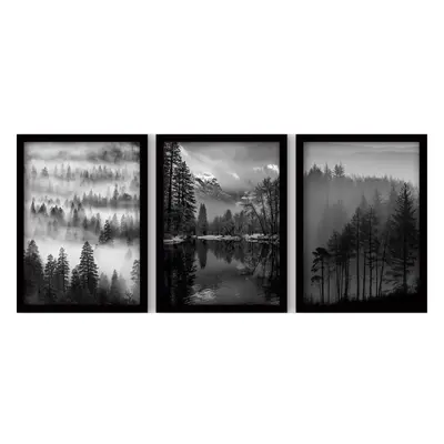 Obrazy v sadě 3 ks 35x45 cm Black & White – Wallity