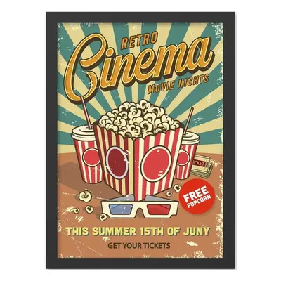 Obraz 40x55 cm Retro Cinema – Wallity