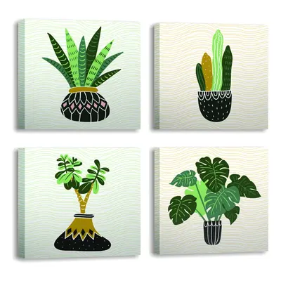 Obrazy v sadě 4 ks 30x30 cm Plants – Wallity