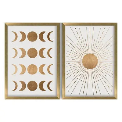 Sada plakátů v rámu 2 ks 38x53 cm Moon & Sun – Wallity