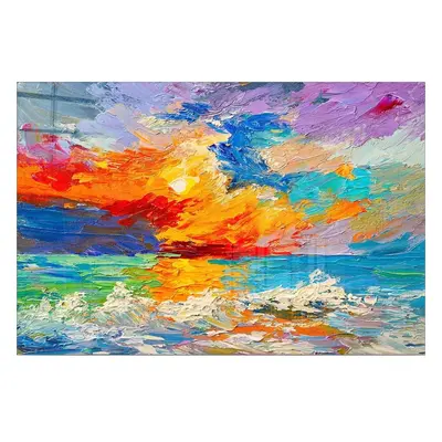 Skleněný obraz 100x70 cm Abstract Sunset – Wallity