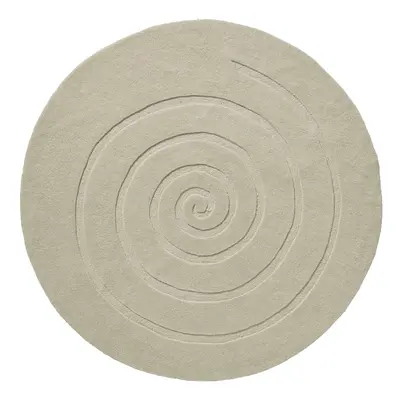 Krémově bílý vlněný koberec Think Rugs Spiral, ⌀ 180 cm