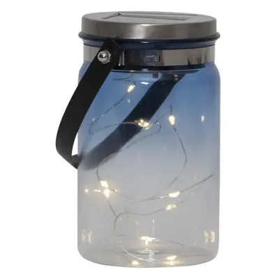 Venkovní solární lucerna Star Trading Tint Lantern Blue, výška 15 cm