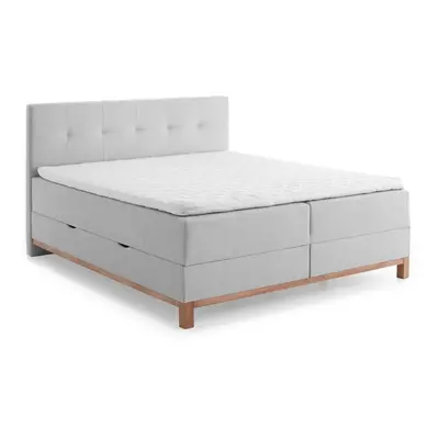 Světle šedá boxspring postel s úložným prostorem 180x200 cm Catania - Meise Möbel