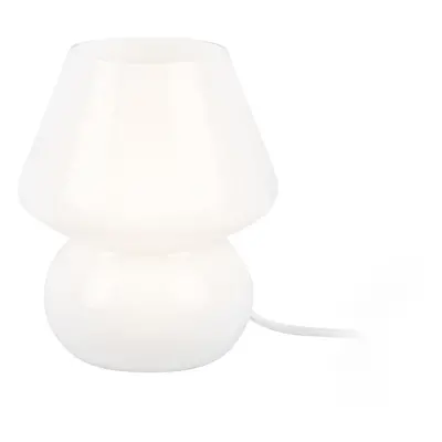 Bílá skleněná stolní lampa Leitmotiv Glass, výška 18 cm