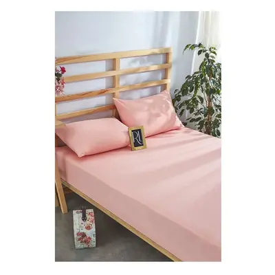 Růžové napínací bavlněné prostěradlo a povlak na polštář v sadě 180x200 cm – Mila Home