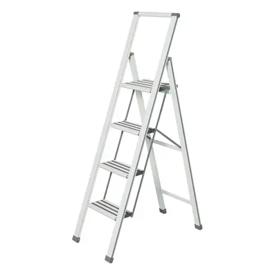 Bílé skládací schůdky Wenko Ladder, výška 153 cm