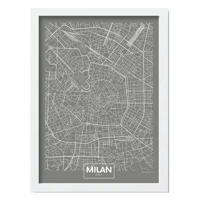 Plakát v rámu 40x55 cm Milan – Wallity