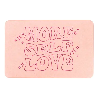 Světle růžová koupelnová předložka z křemeliny 39x60 cm More Self Love – Artsy Doormats