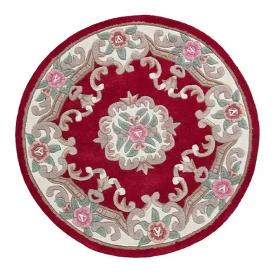 Červený vlněný koberec Flair Rugs Aubusson, ⌀ 120 cm