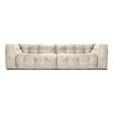 Béžová sametová pohovka Windsor & Co Sofas Vesta, 280 cm