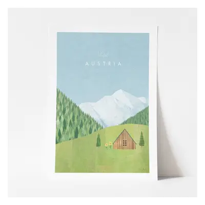 Plakát Travelposter Austria, 50 x 70 cm