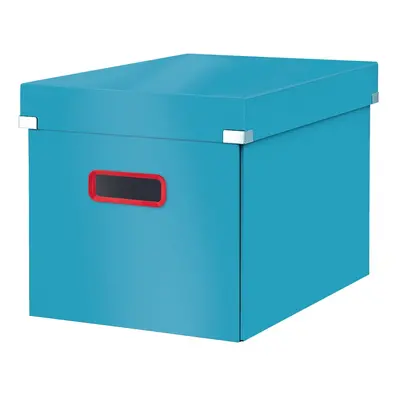 Modrý kartonový úložný box s víkem 32x36x31 cm Click&Store – Leitz