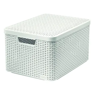 Krémový plastový úložný box s víkem 33x44,5x25 cm Style – Curver