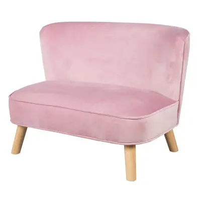 Světle růžová sametová dětská pohovka 70 cm Lil Sofa – Roba