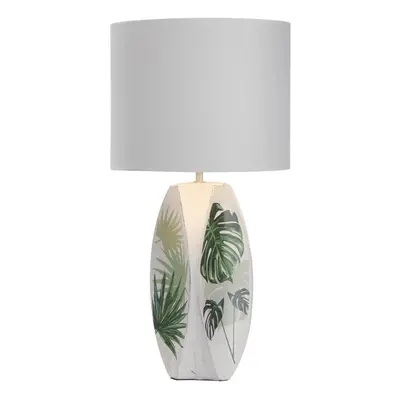 Bílo-zelená stolní lampa s textilním stínidlem (výška 59 cm) Palma – Candellux Lighting