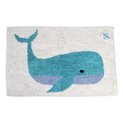 Bílo-modrá koupelnová předložka 83x52,5 cm Whale – Rex London