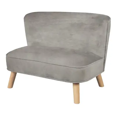 Světle šedá sametová dětská pohovka 70 cm Lil Sofa – Roba