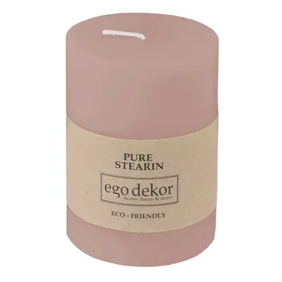 Pudrově růžová svíčka Eco candles by Ego dekor Friendly, doba hoření 37 h