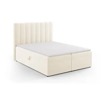 Béžová boxspring postel s úložným prostorem 160x200 cm Gina – Milo Casa