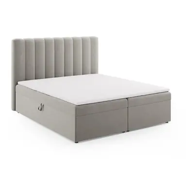 Šedá boxspring postel s úložným prostorem 180x200 cm Gina – Milo Casa