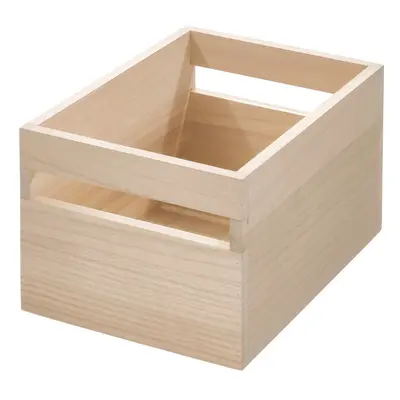 Úložný box ze dřeva paulownia iDesign Eco Handled, 19 x 25,4 cm