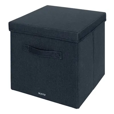 Tmavě šedé látkové úložné boxy v sadě 2 ks s víkem 33x38x32.5 cm – Leitz