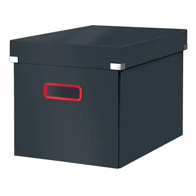 Šedý kartonový úložný box s víkem 32x36x31 cm Click&Store – Leitz