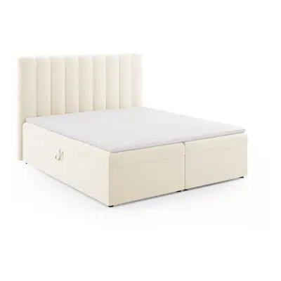 Béžová boxspring postel s úložným prostorem 180x200 cm Gina – Milo Casa