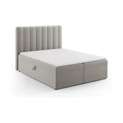 Šedá boxspring postel s úložným prostorem 160x200 cm Gina – Milo Casa