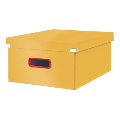 Žlutý kartonový úložný box s víkem 48x37x20 cm Click&Store – Leitz