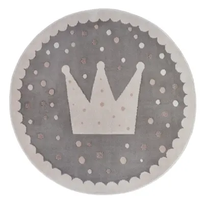 Šedý dětský koberec ø 140 cm Crown – Hanse Home