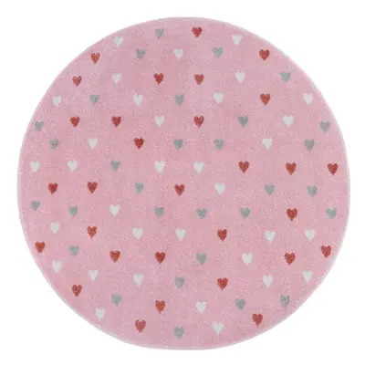 Růžový dětský koberec ø 100 cm Little Hearts – Hanse Home