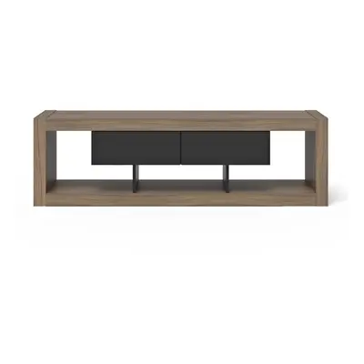 Hnědo-černý TV stolek v dekoru ořechu 175x52 cm Nara – TemaHome