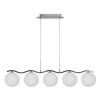 Závěsné svítidlo ve stříbrné barvě se skleněným stínidlem 12x86 cm Ramon – Candellux Lighting