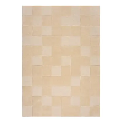 Béžový vlněný koberec 230x160 cm Checkerboard - Flair Rugs