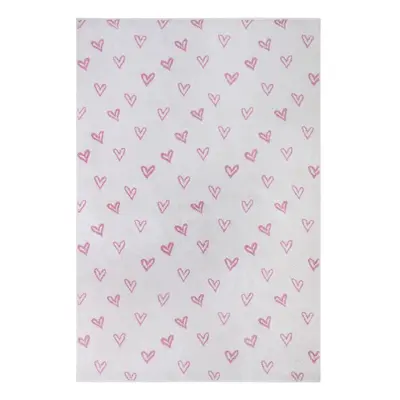 Růžovo-bílý dětský koberec 120x170 cm Hearts – Hanse Home