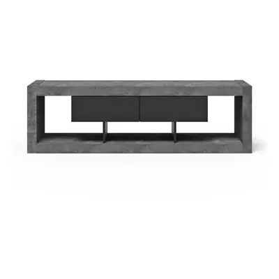 Šedo-černý TV stolek v dekoru betonu 175x52 cm Nara – TemaHome