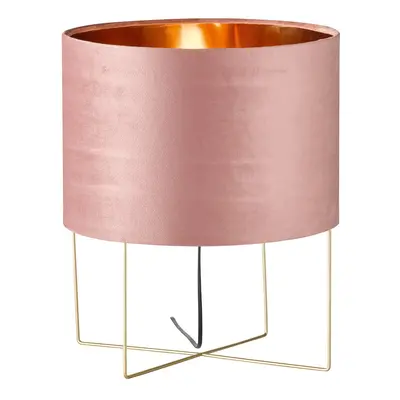 Růžová stolní lampa s textilním stínidlem (výška 43 cm) Aura – Fischer & Honsel