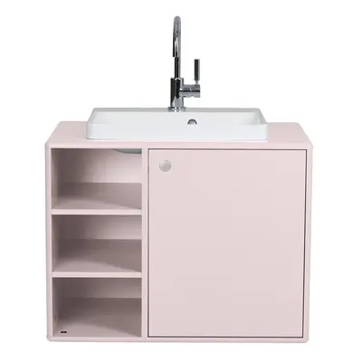 Růžová závěsná skříňka s umyvadlem bez baterie 80x62 cm Color Bath – Tom Tailor